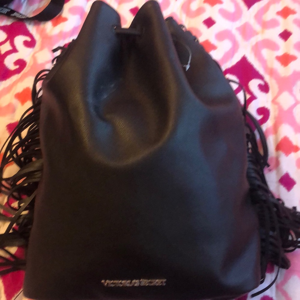 Victoria secret backpack black with fringe
